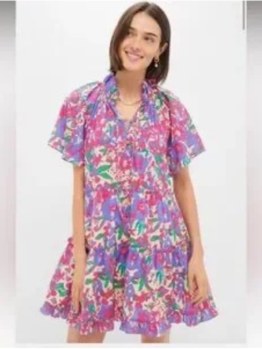 Hyacinth House Vibrant Floral Mini Dress XL